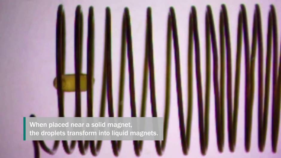 Científicos desarrollan "imanes" líquidos con gotas magnéticas