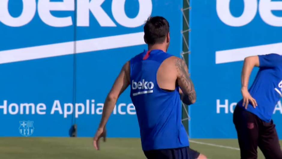 Caras nuevas en el entrenamiento del Barcelona