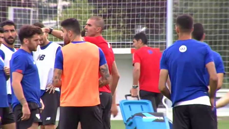 Ultimo entrenamiento del Athletic antes de jugar este miércoles ante la Roma