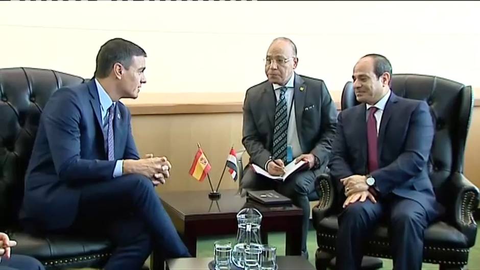 Sánchez se reúne en Naciones Unidas con el presidente de Egipto, Abdelfatah al Sisi