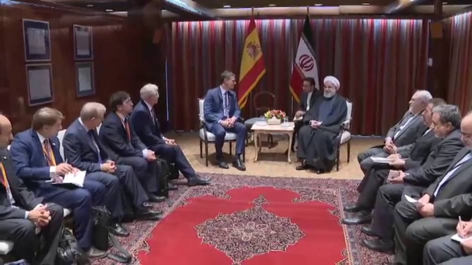 Sánchez se reúne en Naciones Unidas con el presidente de Irán, Hassan Rohani