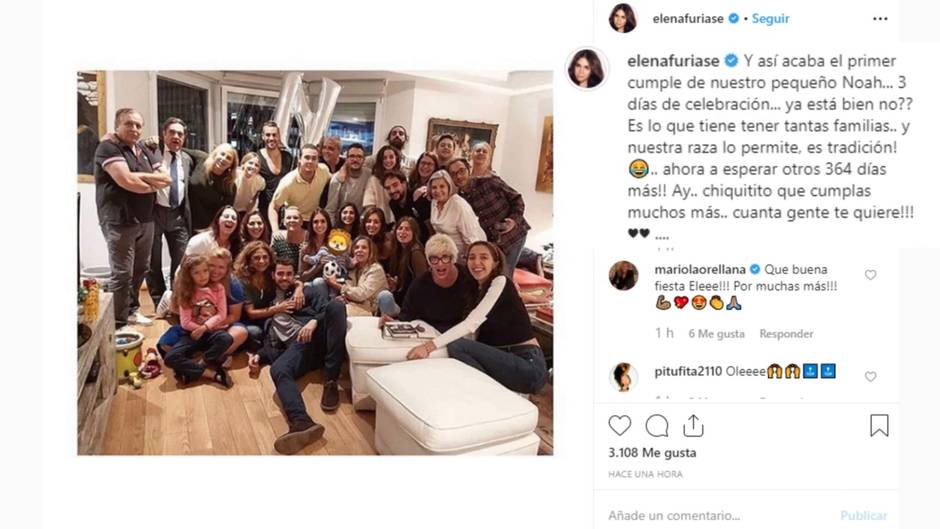 Elena Furiase celebra durante tres días el cumpleaños de Noah