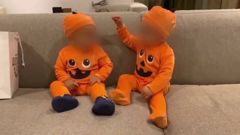 Alice Campello ya disfraza a sus hijos por Halloween