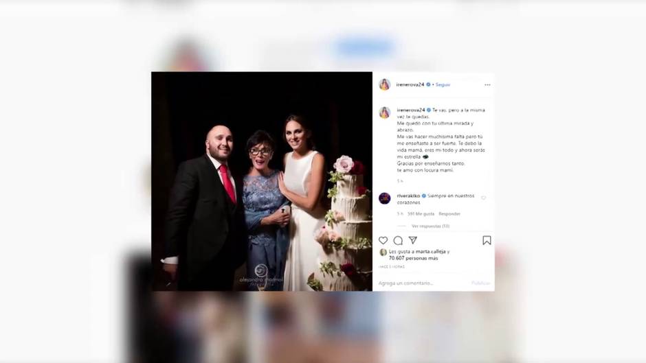 Irene Rosales publica una foto con su madre en su despedida más dura