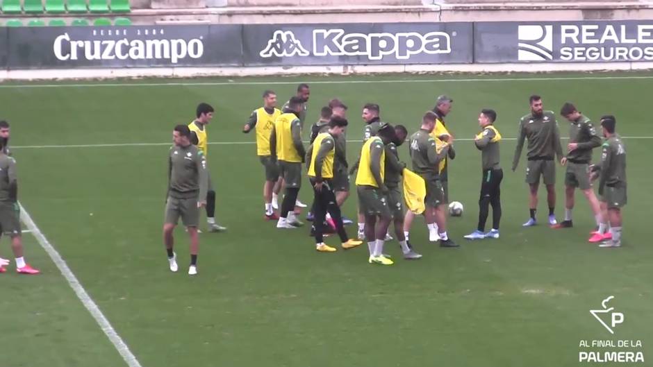 Entrenamiento del Betis antes de enfrentarse al Barcelona