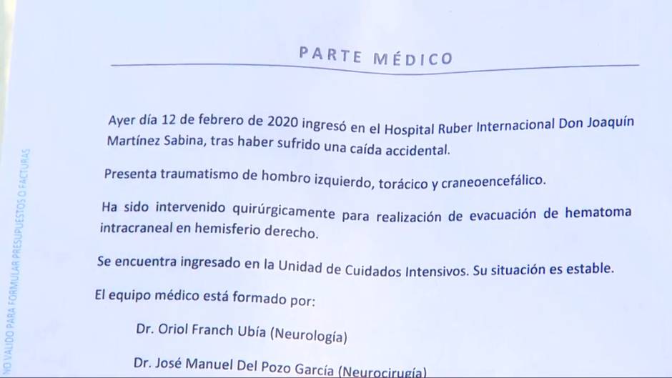 Parte médico de Joaquín Sabina