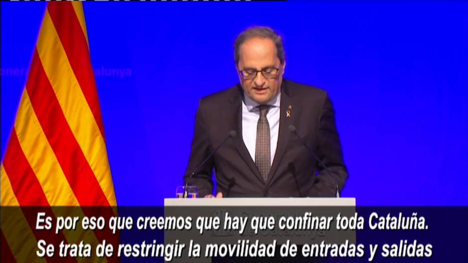 Torra anuncia el cierre total de Cataluña pero pide ayuda al Gobierno para implementarlo