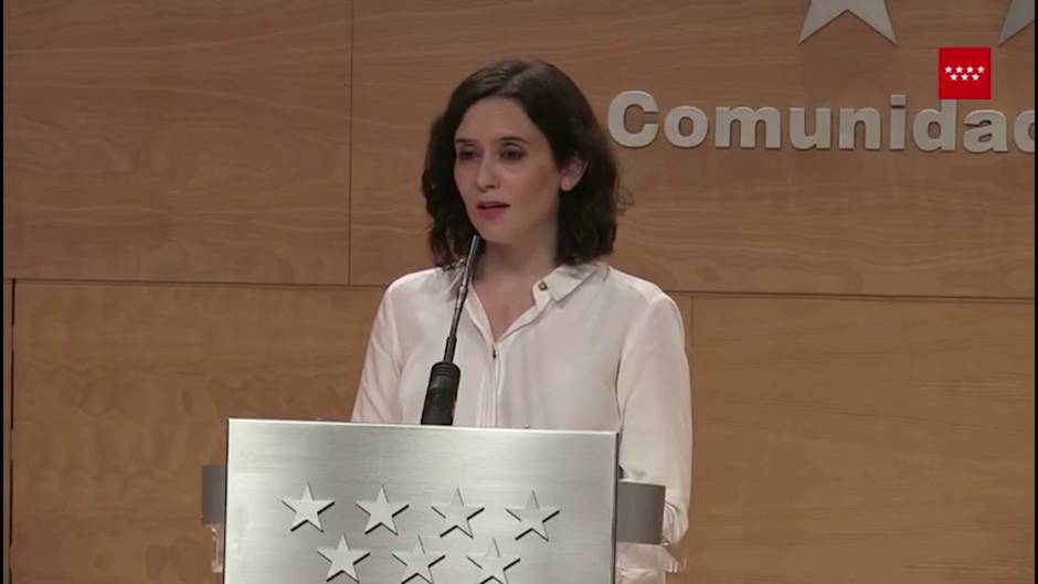 Ayuso sobre Sánchez: "No me ha comunicado qué decisiones va a tomar"