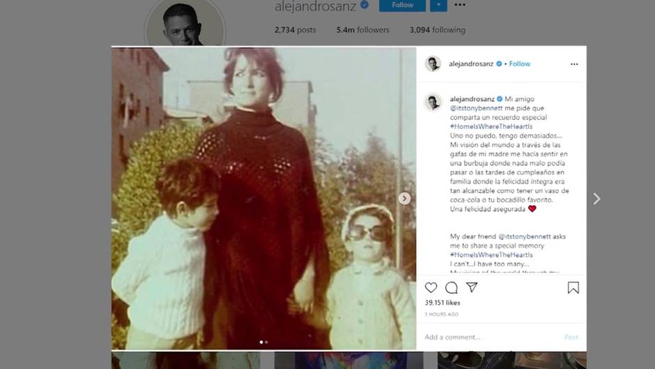 Alejandro Sanz comparte su recuerdo infantil más especial