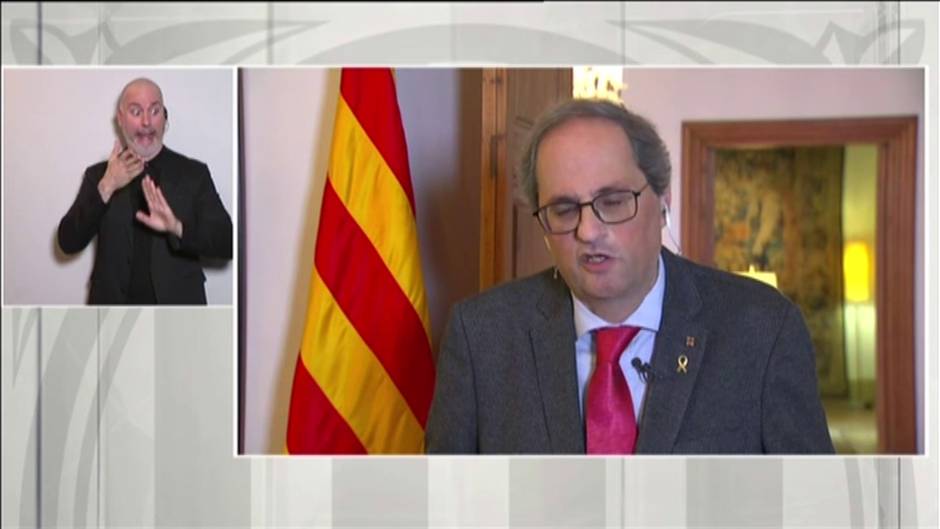 Torra aplaude el compromiso de Sánchez con la desescalada por territorios