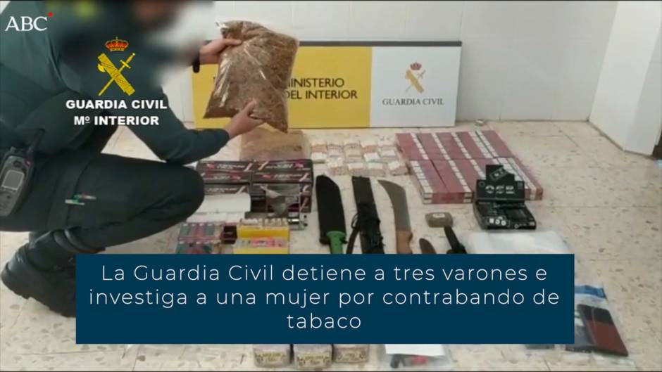 La Guardia Civil detiene a tres varones e investiga a una mujer por contrabando de?tabaco