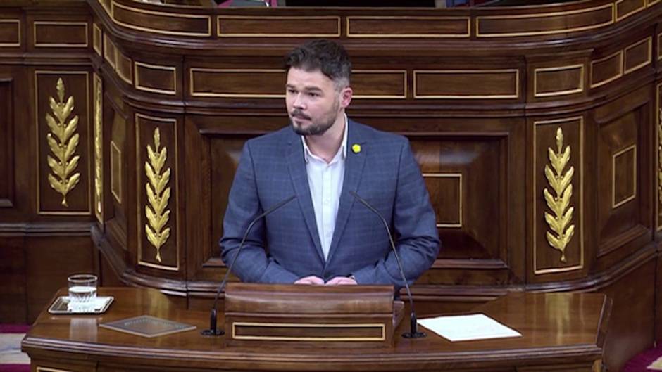 Rufián tacha la actitud de Echániz de "auténtica vergüenza"