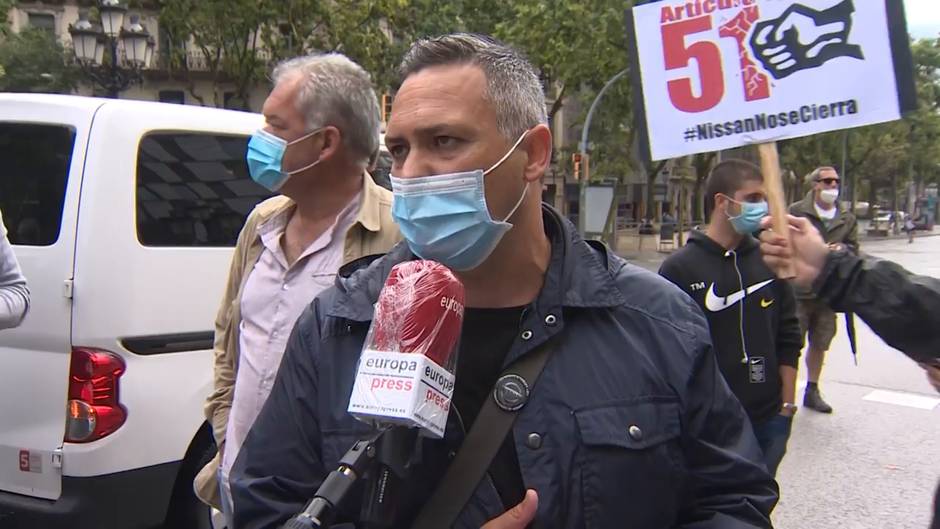 Manifestación de trabajadores de Nissan en Barcelona