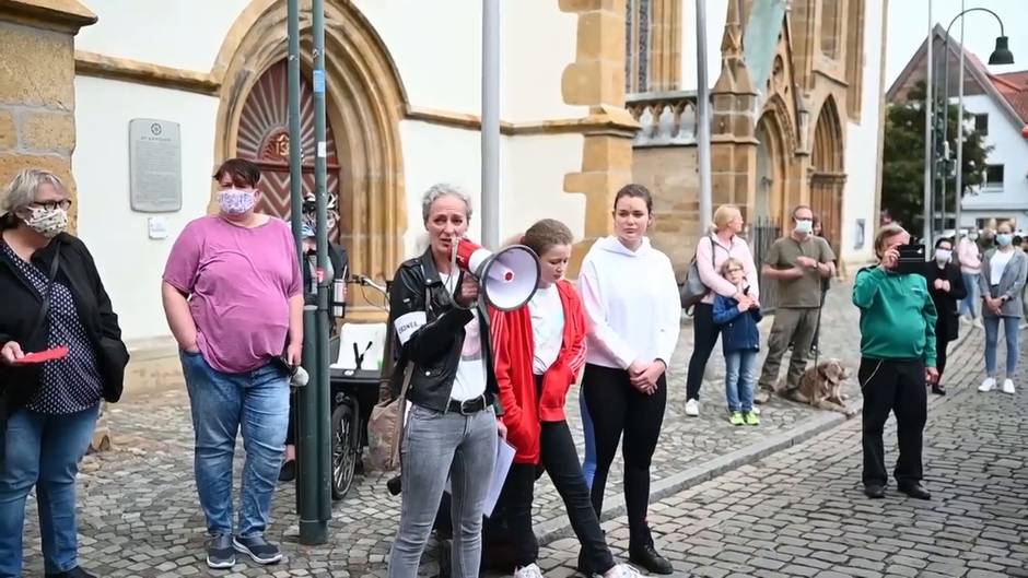 Manifestación por la situación en la planta de carne Tönnies