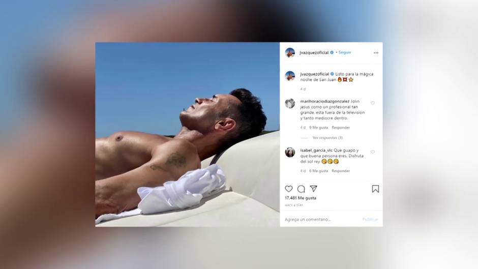 Jesús Vázquez presume de vacaciones en la playa