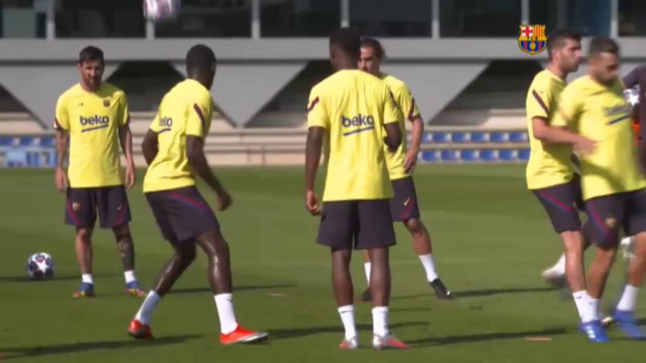 Dembélé y Griezmann se unen al grupo en el entrenamiento