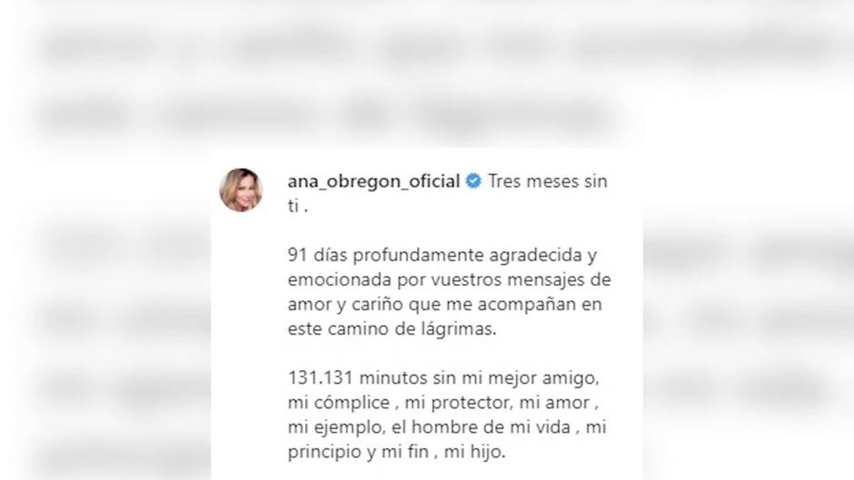 Ana Obregón recuerda a Aless Lequio en Instagram