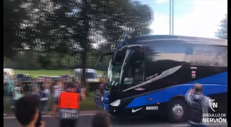 Llegada del Inter al estadio de la final