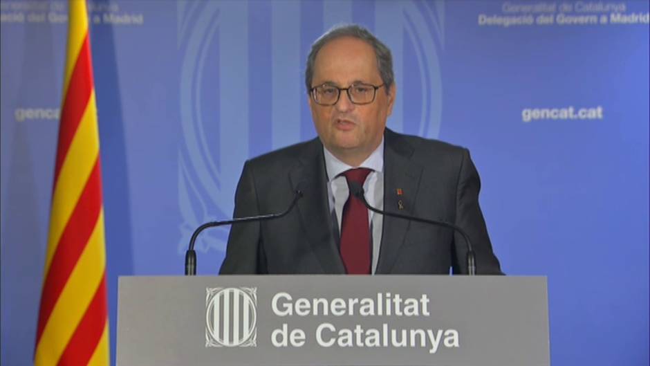 Torra anuncia que si le inhabilitan: "No seré yo quien condene a Cataluña a una carrera electoral"