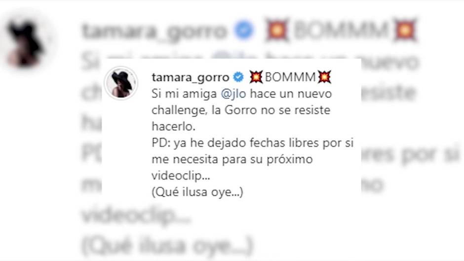 Tamara Gorro imita el último videoclip de Jennifer Lopez