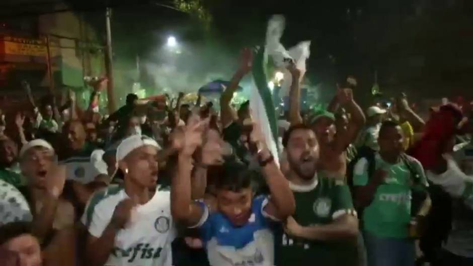 Celebraciones en Sao Paulo tras la clasificación del Palmeiras para la final de la Copa Libertadores