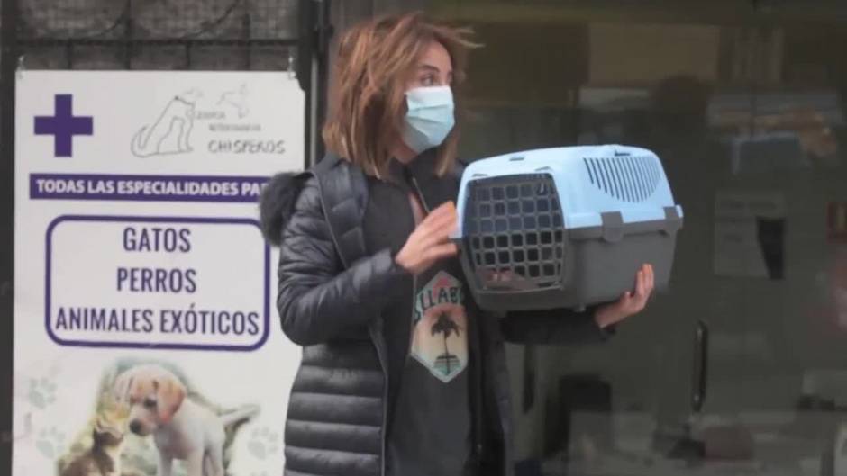 María Patiño, feliz tras la exitosa operación de su chinchilla