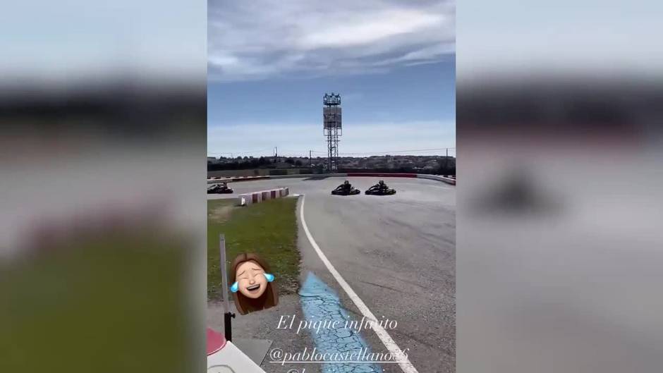 Día de karts para María Pombo y Laura Matamoros