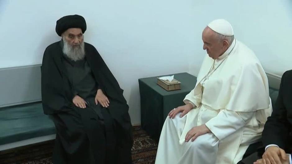 El papa Francisco se reúne en Irak con el ayatolá Al Sistani