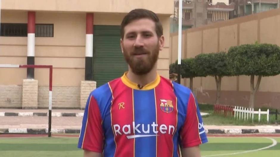 El doble del futbolista Messi es egipcio, pintor y tiene 27 años