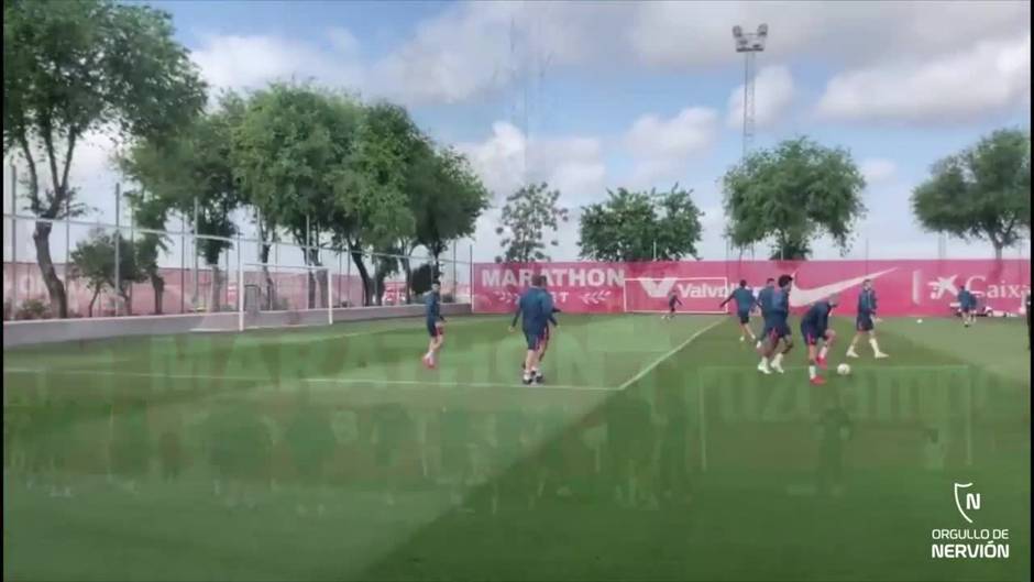 Entrenamiento para el partido de la Real Sociedad