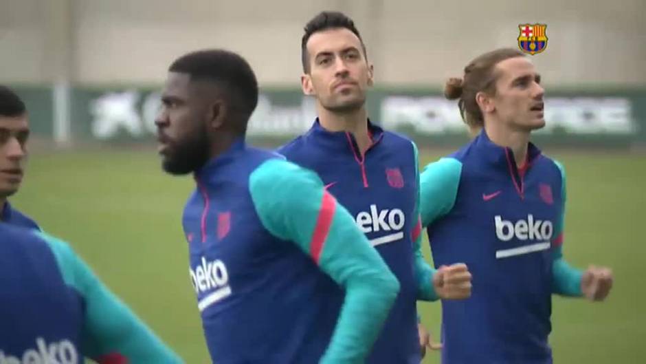 El Barça completa una sesión alegre antes del duelo contra el Athletic