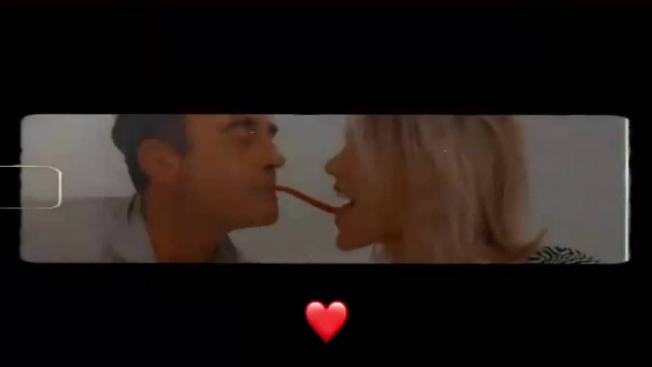 Enrique Ponce y Ana Soria juegan con un regaliz y acaban protagonizando un beso de película