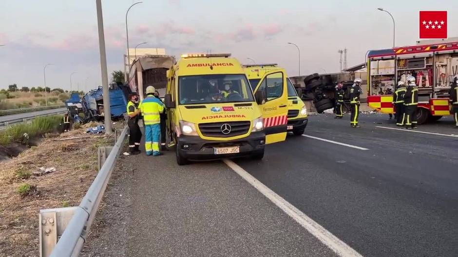 Accidente con dos heridos y retenciones en la M-50, en Getafe