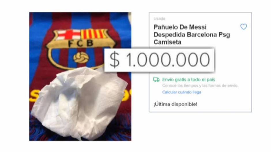 Subastan por un millón de dólares el supuesto pañuelo que usó Messi en su despedida