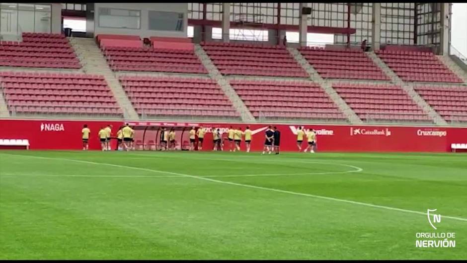 Entrenamiento del Sevilla antes de medirse al Salzburgo