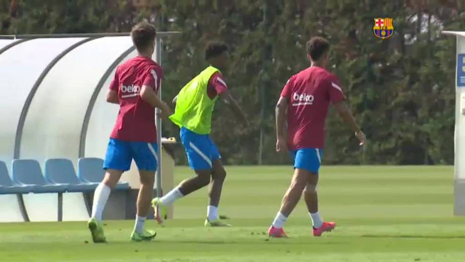 Sesión de recuperación del Barça tras el varapalo ante el Bayern