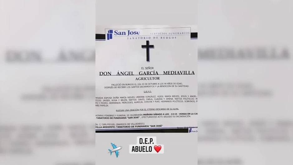 Carla Barber, destrozada tras el fallecimiento de su abuelo