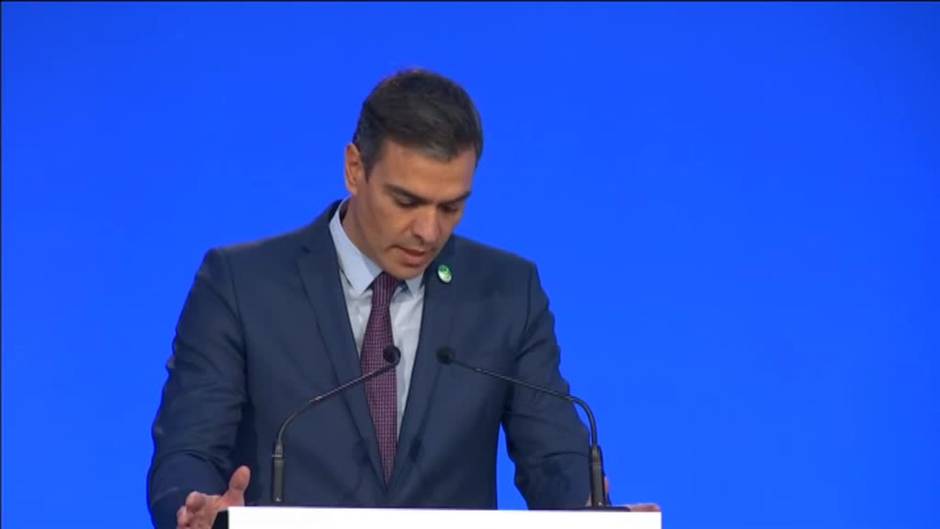 Pedro Sánchez anuncia en la Cumbre del Clima de Glasgow que España aumentará un 50% la financiación para luchar contra el cambio climático