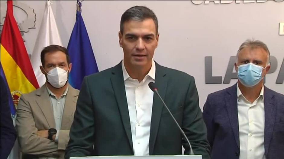 Los palmeros piden rapidez en las ayudas y Sánchez promete no escatimar en la reconstrucción
