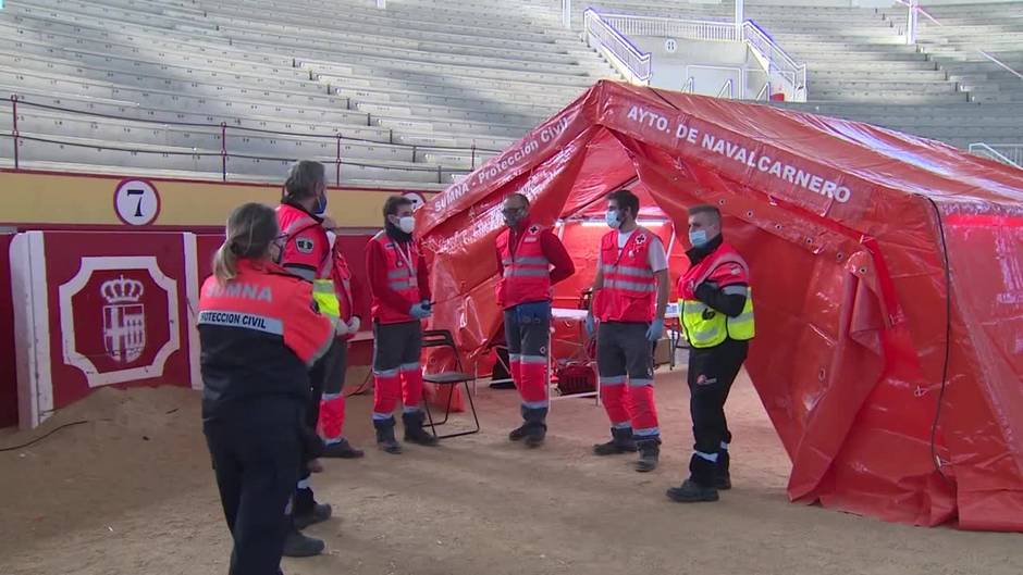 Los servicios de emergencias participan en un simulacro en Navalcarnero