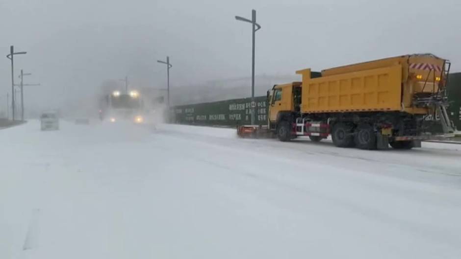 Alerta naranja en China por la nieve