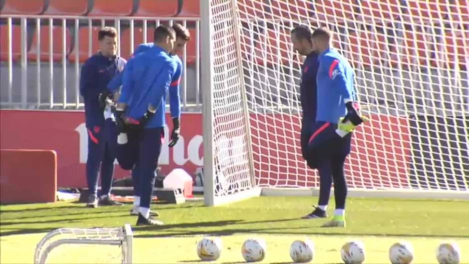 El Atlético entrena en cuadro