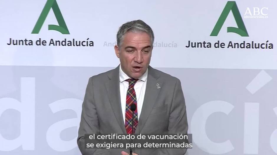 Bendodo: "Andalucía no vería mal que el certificado Covid se exigiera para determinadas actividades multitudinarias"