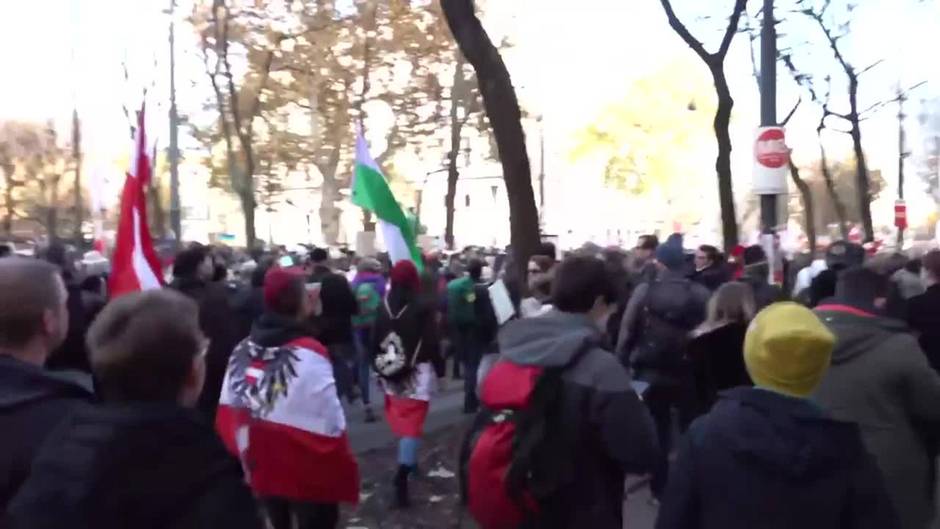 Miles de personas salen a la calle en Viena contra las nuevas restricciones