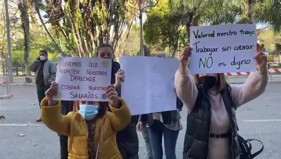 Protestas de las trabajadoras de la limpieza de Diputación