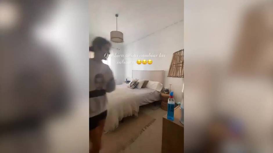 Anna Ferrer pasa de la fiesta a las labores domésticas en menos de 24 horas