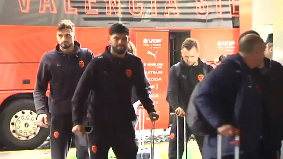 El Valencia llega a Sevilla para disputar la final de Copa