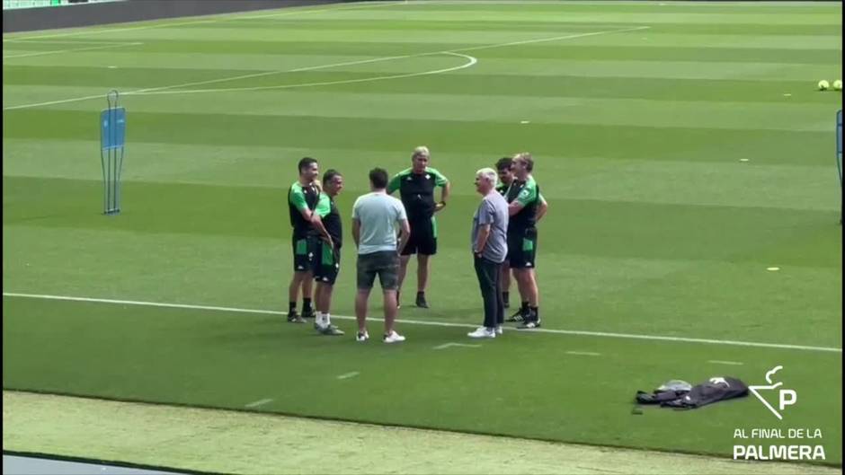 La visita de Gastón Casas al entrenamiento del Betis