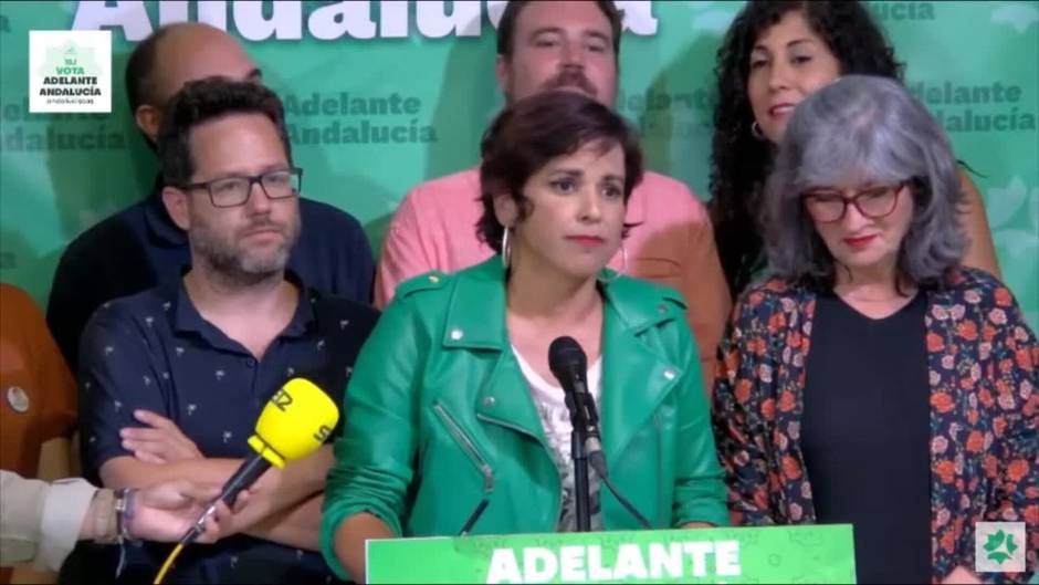 Teresa Rodríguez celebra que Andalucía "ha pinchado el globo" de Vox