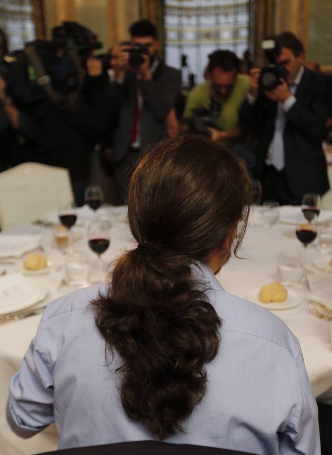 Iglesias, a su llegada al almuerzo informativo organizado por ABC